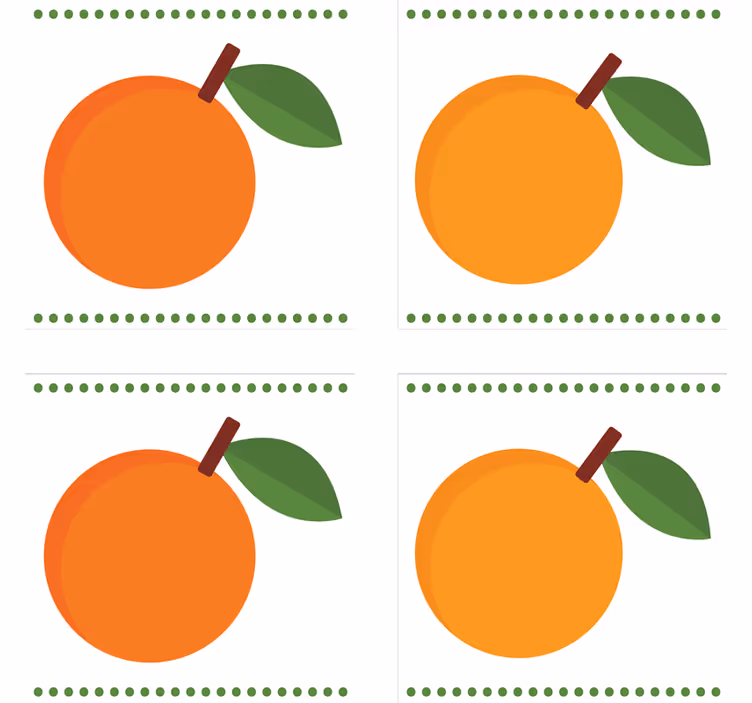 Orange med blad underlag moderne - Tenstickers