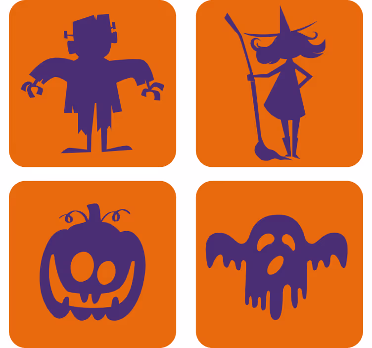 Halloween underlag frankenstein heks gresskar spøkelse - Tenstickers