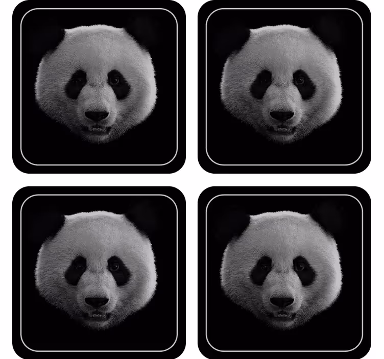 Panda b & w face coaster moderne coaster - Tenstickers