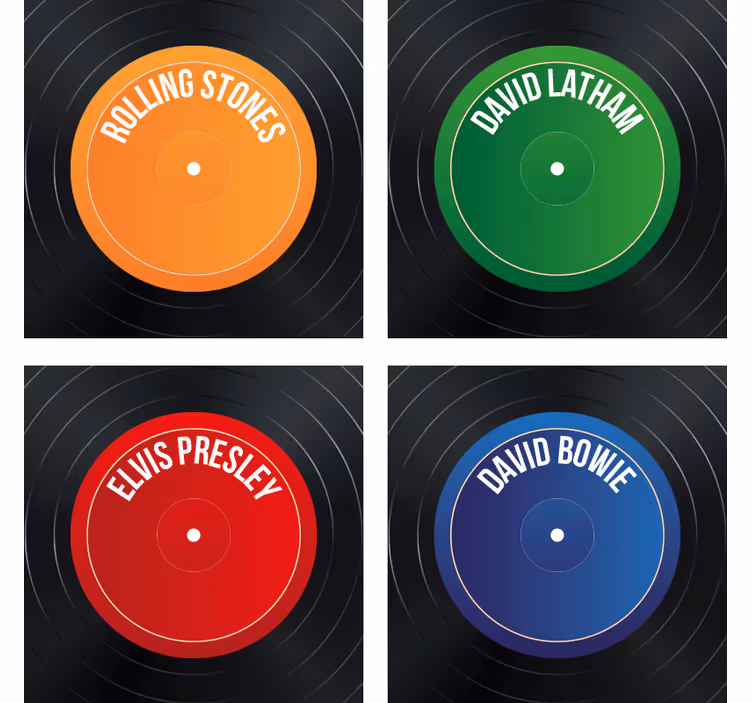 Underlag nerdete vinylplatelapper - Tenstickers