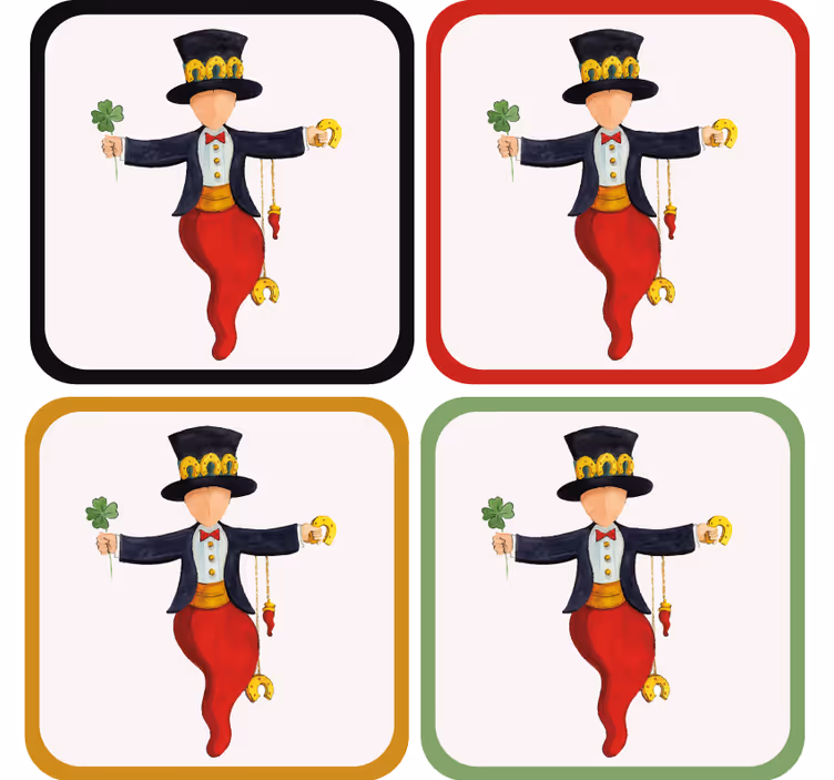 Underlag nerdete med leken karakter og kløver - Tenstickers