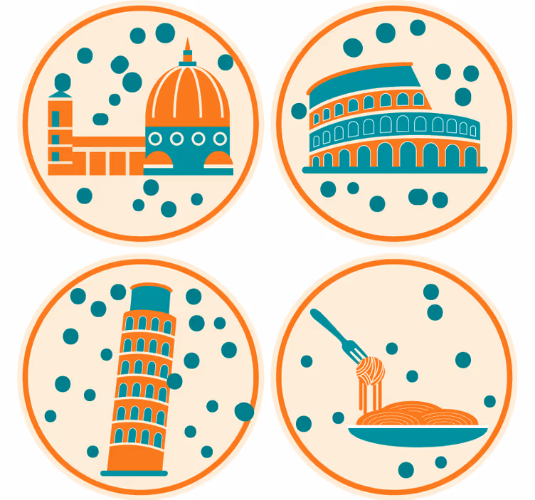 Underlag moderne ikoniske italienske landemerker - Tenstickers