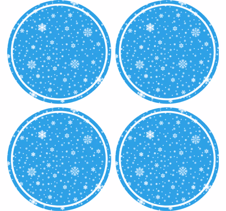 Underlag jul snøfnuggmønster rund - Tenstickers