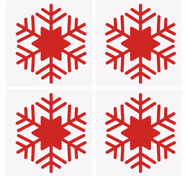 Rød snøfnugg julebaner - Tenstickers