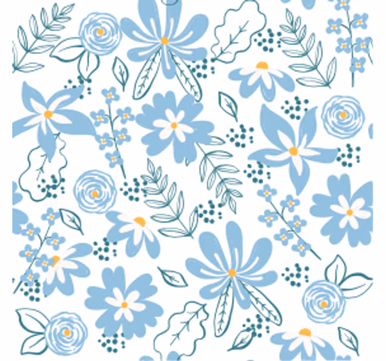 Botanisk blomstermønster underlag - Tenstickers