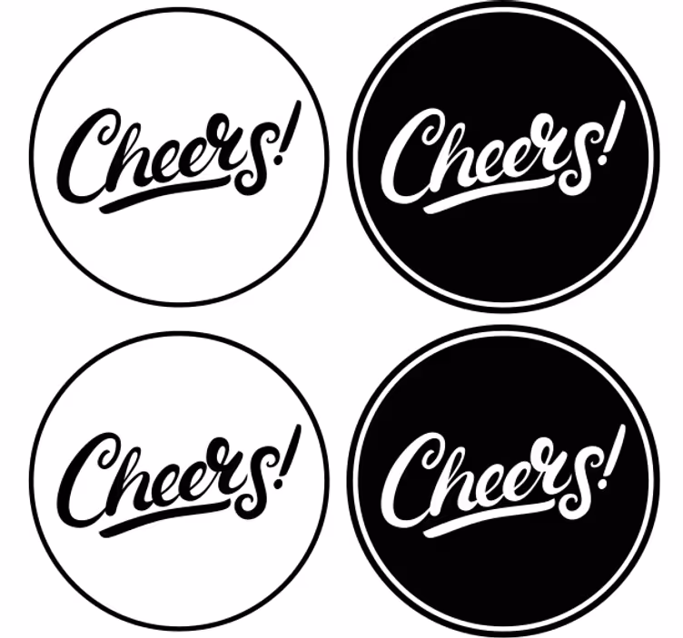 Stylish cheers typografi underlag øl - Tenstickers