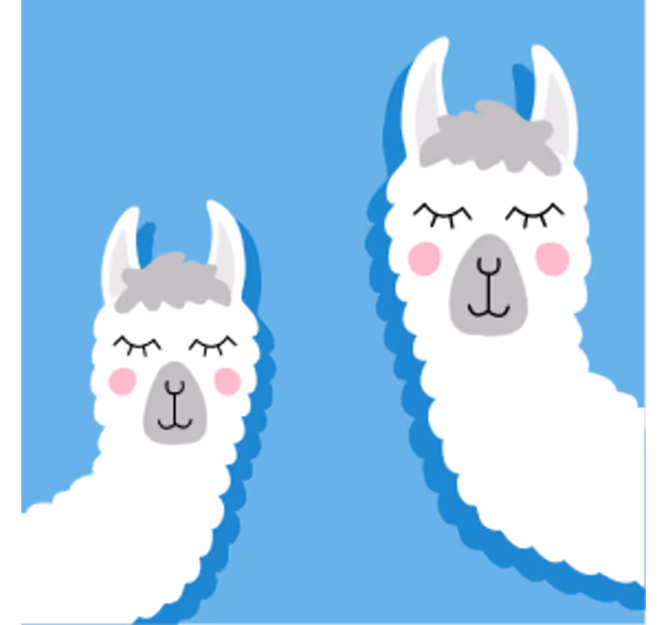 Underlag nerdete med lekne lamafigurer - Tenstickers