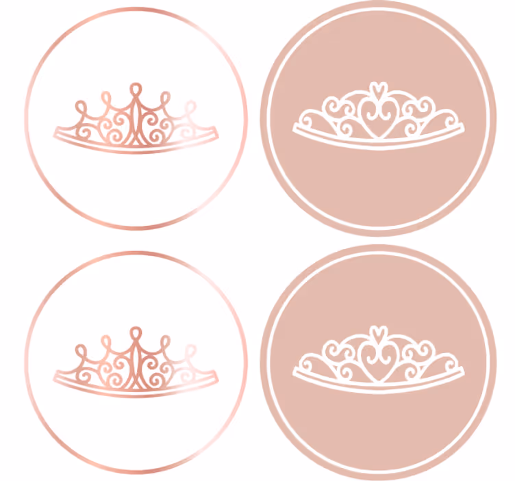 Underlag moderne med elegante tiaraikoner - Tenstickers