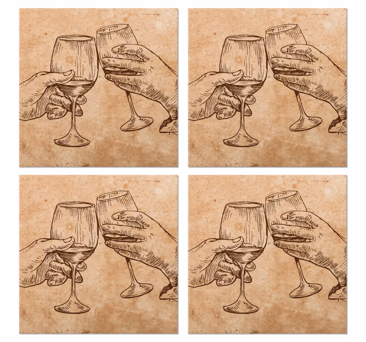 Underlag øl håndtegnede glass - Tenstickers