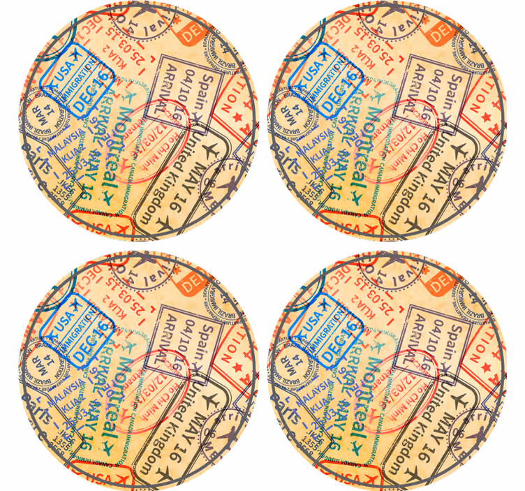Reise frimerker moderne coasters - Tenstickers