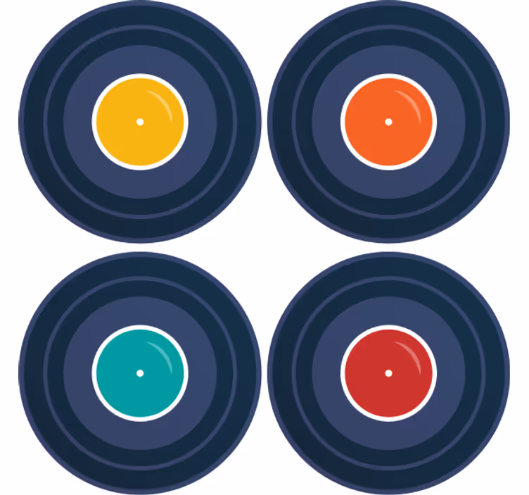 Musikk vinyl vintage coaster - Tenstickers