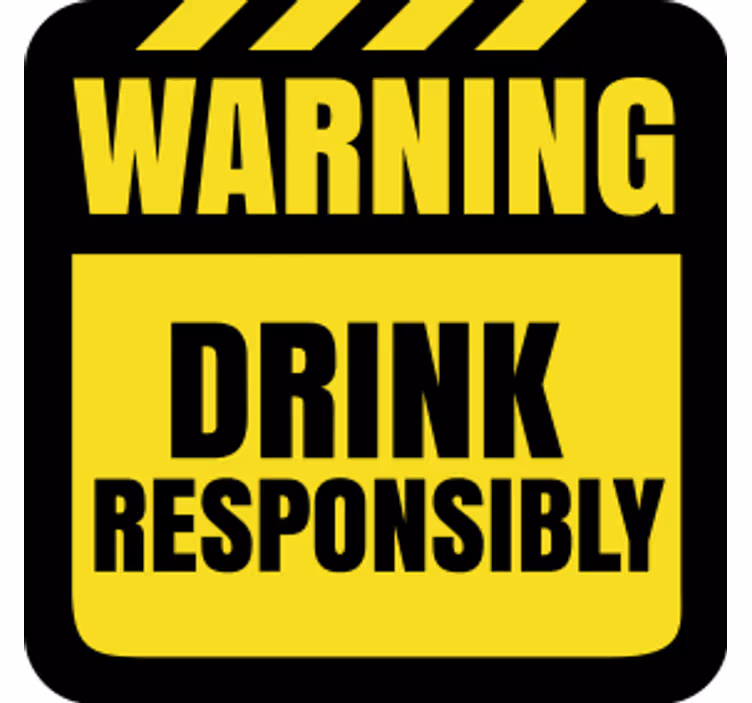 Caution drink reminder underlag øl - Tenstickers