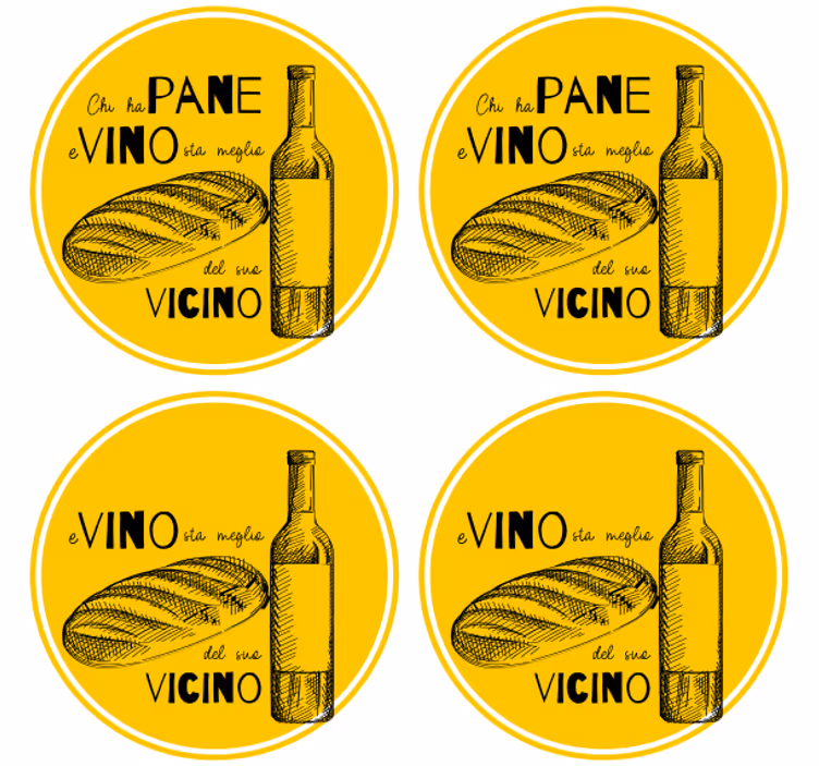 Med brød- og vintekstunderlag - Tenstickers