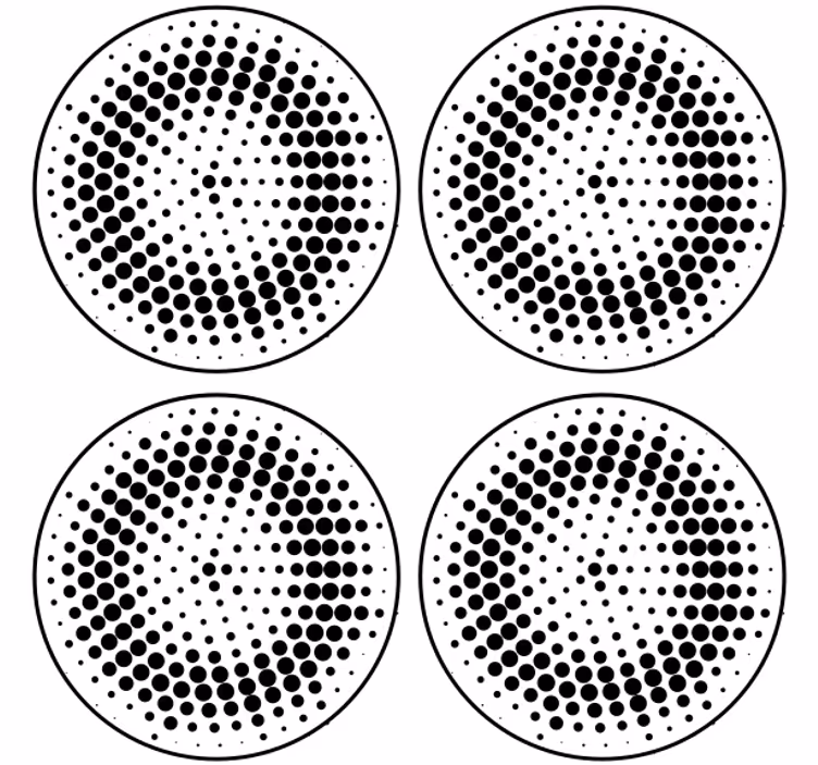 Svarte og hvite flekker paisley glassbrikke - Tenstickers