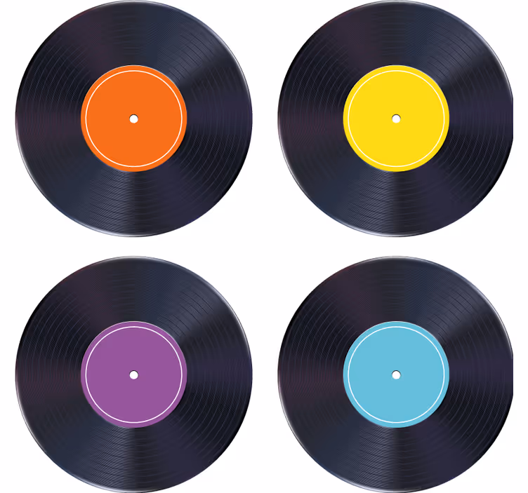 Fargerik lp plate moderne coaster - Tenstickers