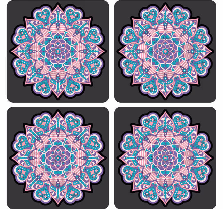 Fargerik hjerte mandala underlag nerdete - Tenstickers