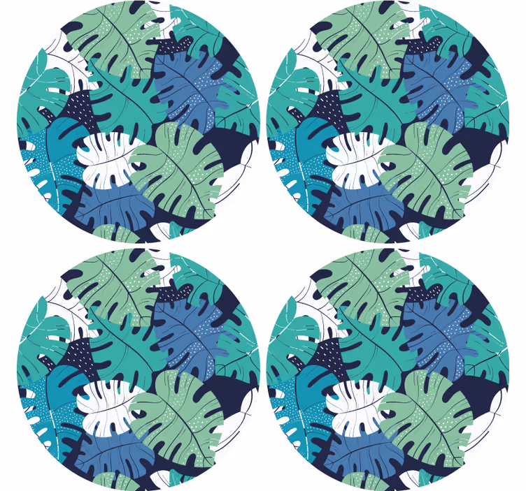 Tropisk blad emblem underlag - Tenstickers