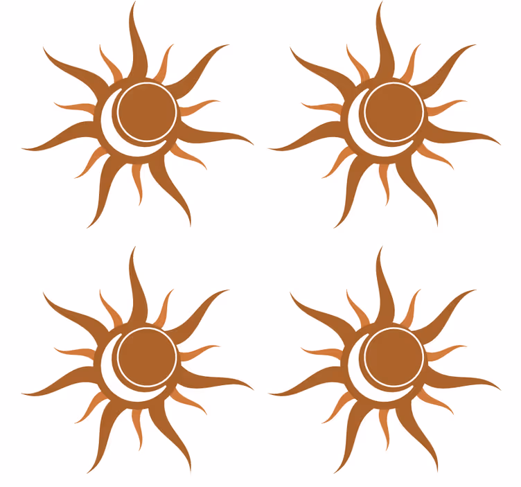 Underlag med solsymbol og kurver - Tenstickers