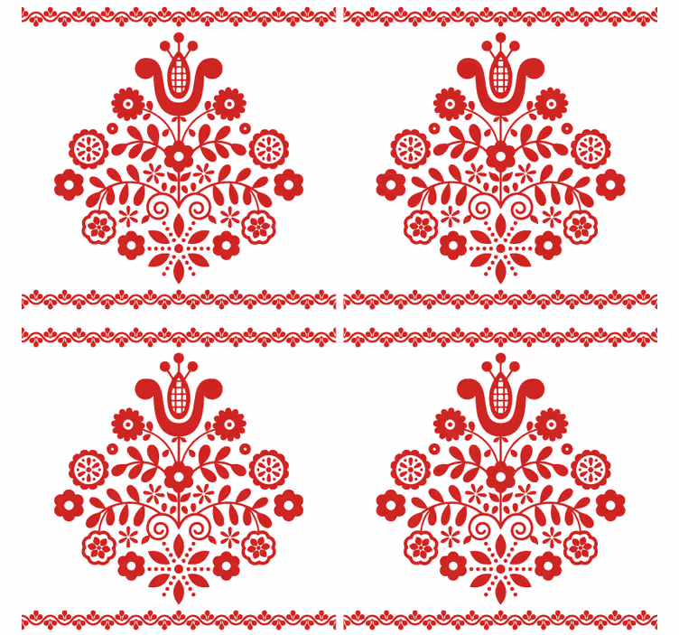 Underlag med blomsterfolk motiv - Tenstickers
