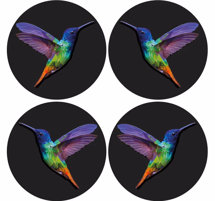 Geometrisk kolibri flere glassbrikke - Tenstickers