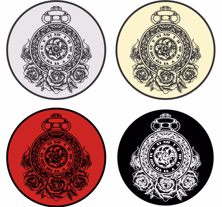 Gammel klokke vintage coaster - Tenstickers