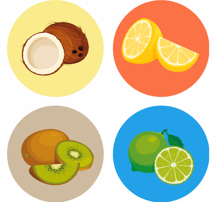 Underlag moderne fruktillustrasjoner kolleksjon - Tenstickers
