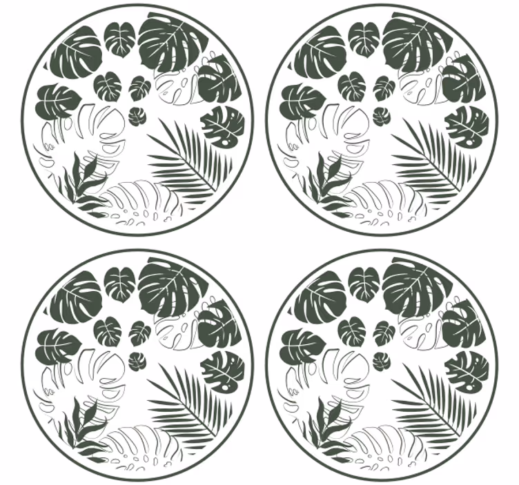 Underlag med frodig grønt sirkelmotiv - Tenstickers