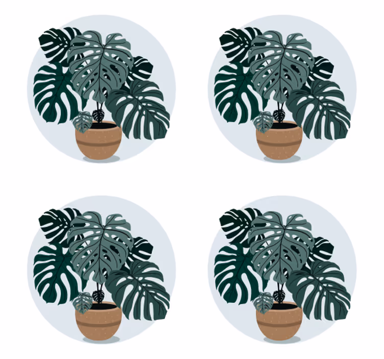 Liten potteplante flere glassbrikke - Tenstickers