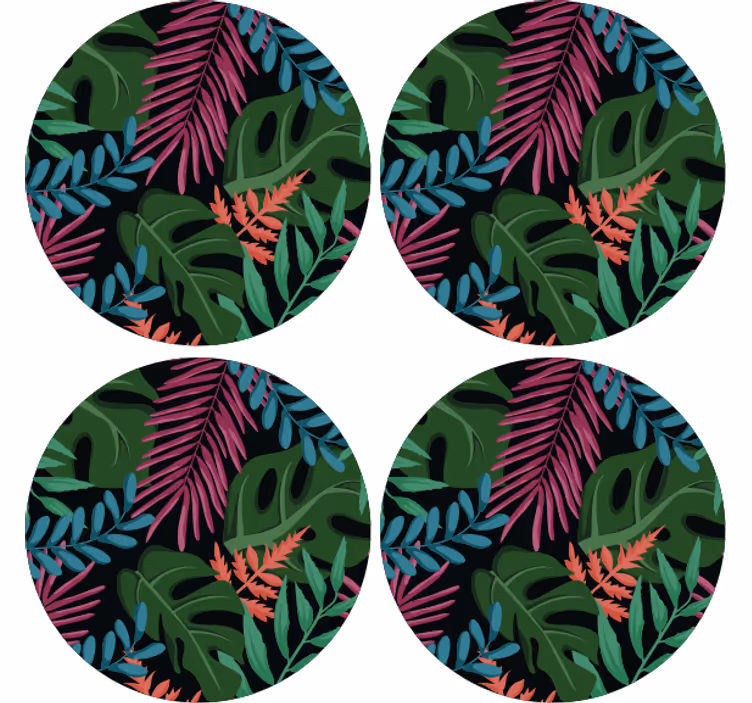 Monstera tropisk jungel flere glassbrikke - Tenstickers