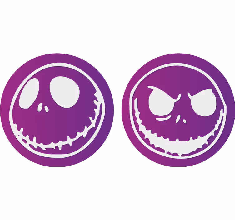 Halloween underlag med hodeskalleansikter - Tenstickers