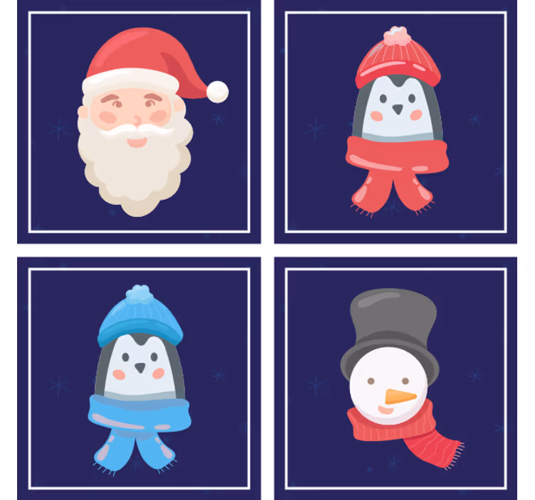Underlag jul nisse og snømann ansikter - Tenstickers
