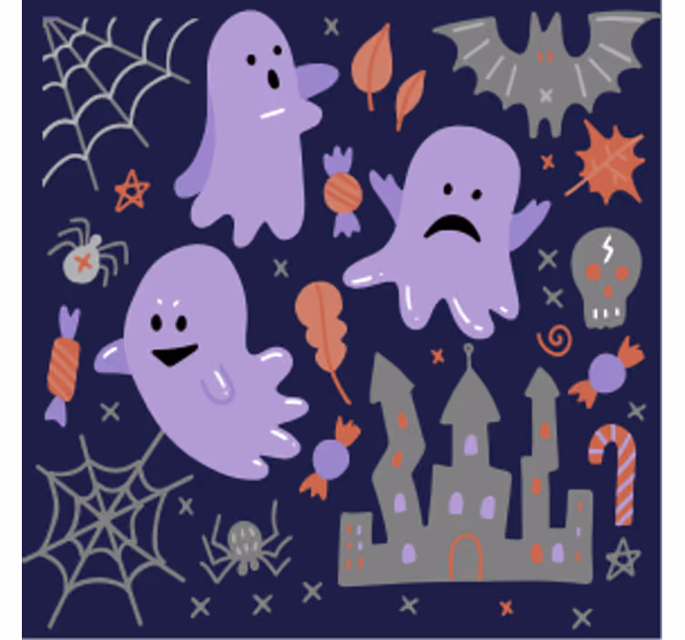 Halloween underlag med morsomme spøkelsesmønster - Tenstickers