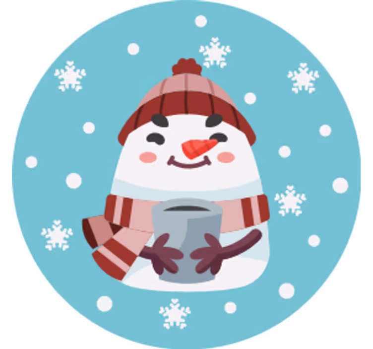 Underlag jul snømann med kopp - Tenstickers