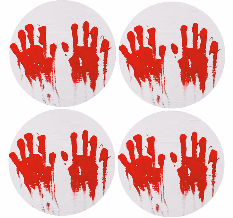 Halloween underlag med røde håndavtrykk - Tenstickers