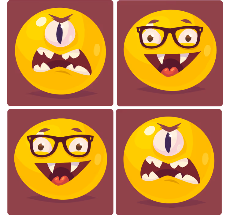 Underlag nerdete med morsomme smilefjes - Tenstickers