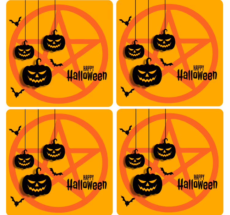 Skummelt gresskarmotiv Halloween underlag - Tenstickers