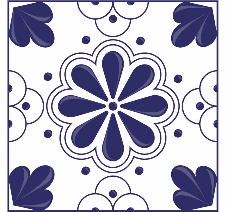 Blomstermotiv fliserunderlag - Tenstickers