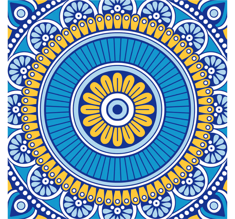 Geometrisk blomstermotiv underlag - Tenstickers