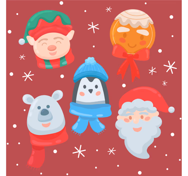 Forskjellige tegneseriefigurer julebaner - Tenstickers