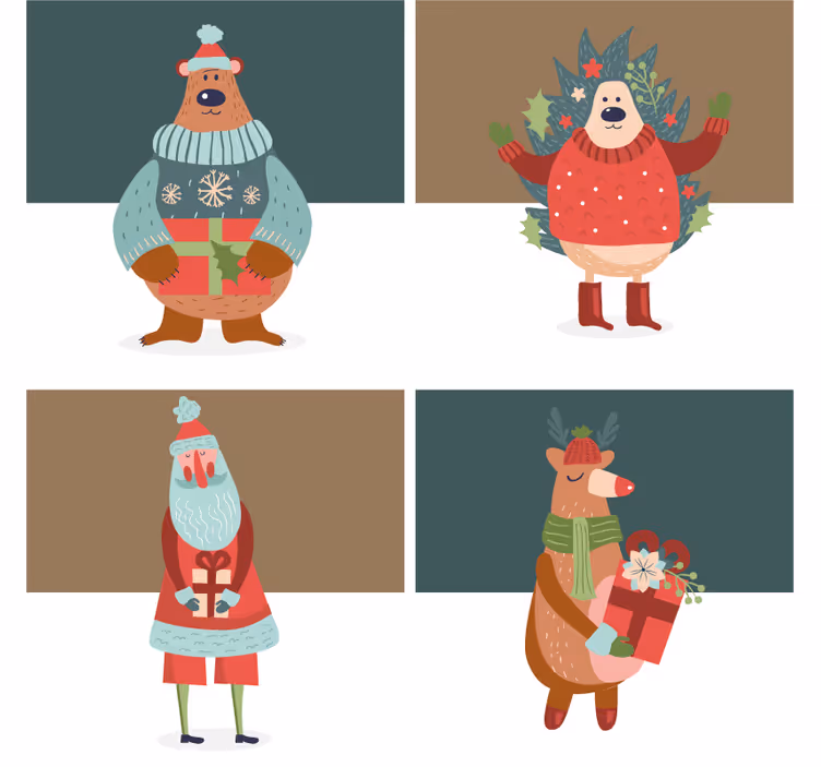 Underlag jul festlige figurer samling - Tenstickers
