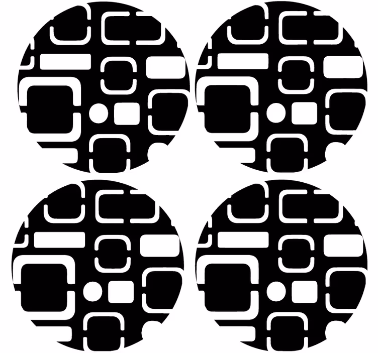Underlag med geometriske svarte motiver - Tenstickers