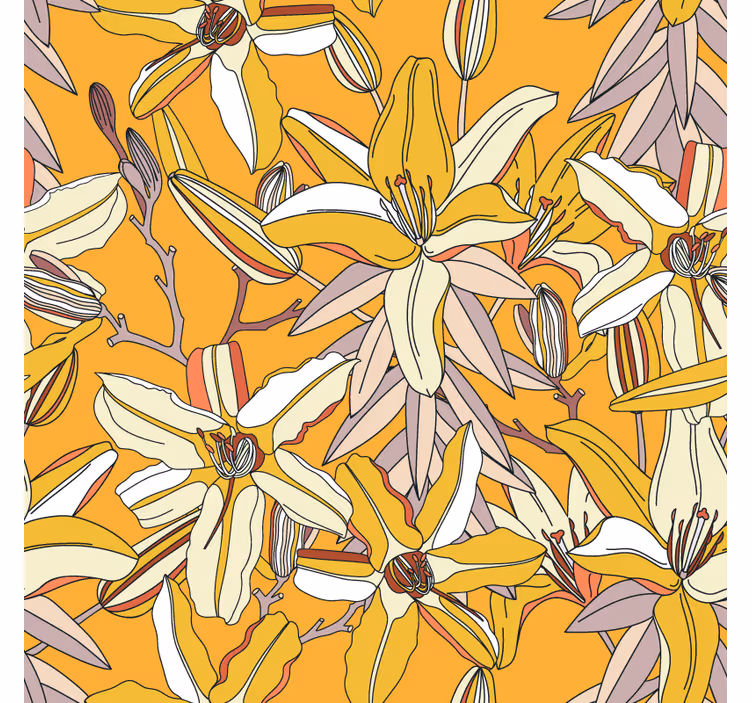 Gule blomster flere underlag - Tenstickers