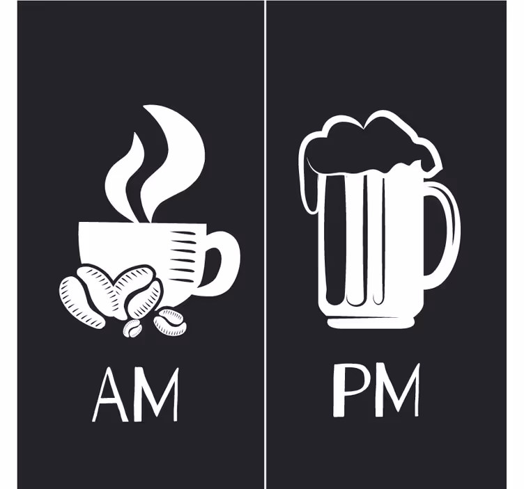 Am og pm kaffe og øl flere glassbrikke - Tenstickers