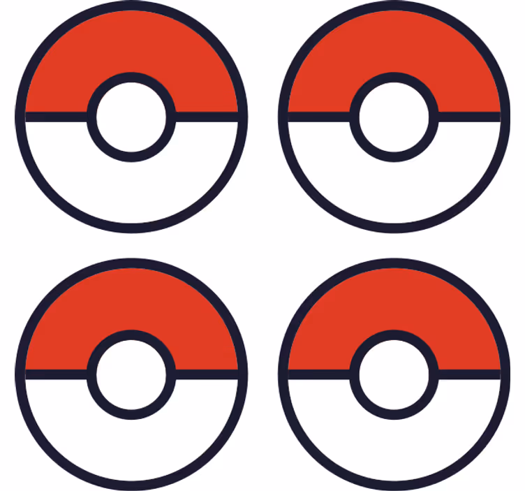 Pokemon ball geek glassbrikke - Tenstickers