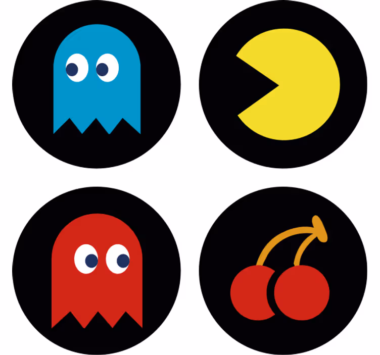 Fargerike retroikoner underlag nerdete - Tenstickers