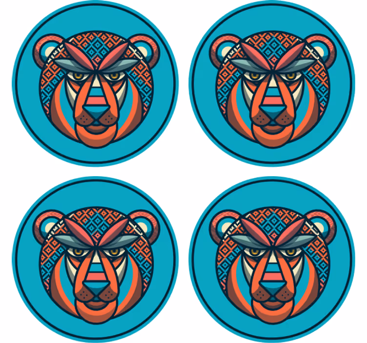 Moderne underlag med tribal dyremotiv - Tenstickers