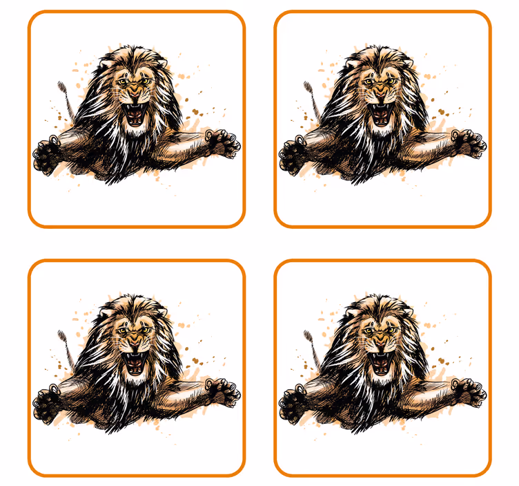 Heftig løve illustrasjon vintage underlag - Tenstickers