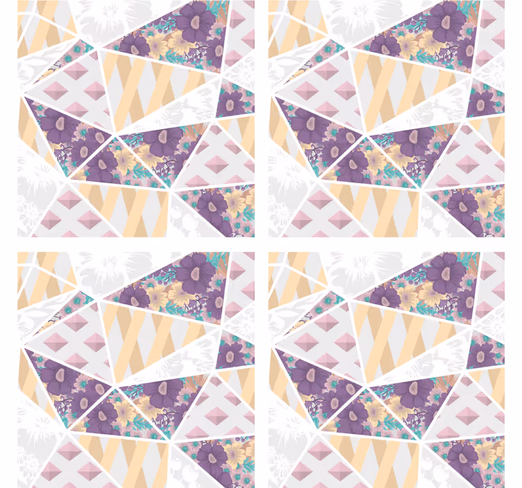 Underlag med geometriske blomsterdesign - Tenstickers