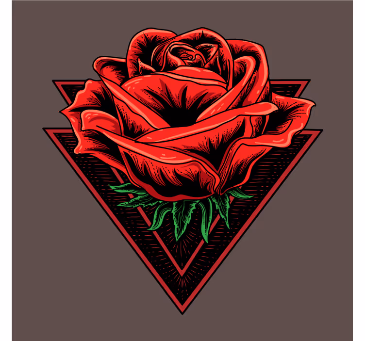 Rød rose grafikk underlag nerdete - Tenstickers