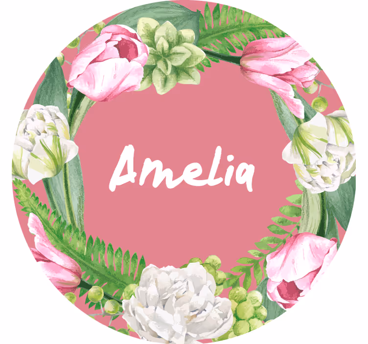 Underlag tilpasset blomsterkrans i rosa - Tenstickers